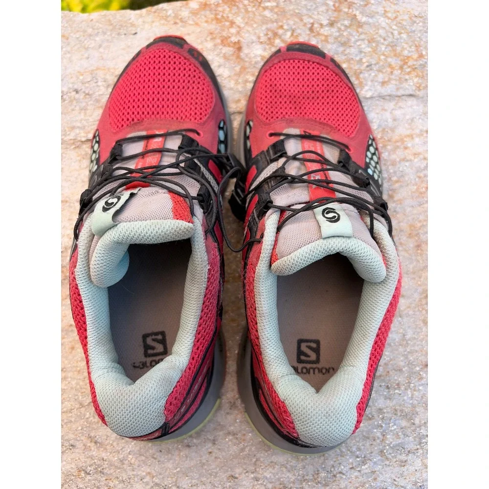Salomon XR Mission Women Red Black Trail Running Shoes 377476 Sneakers Size 8